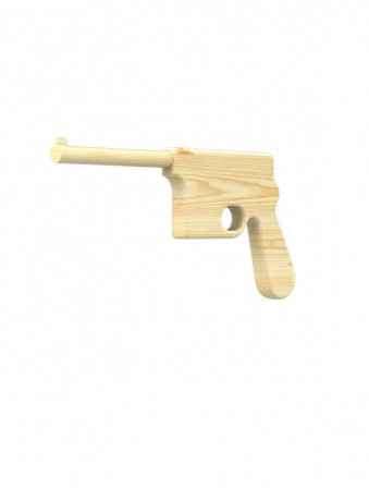 Игрушка-пистолет из дерева — резинкострел